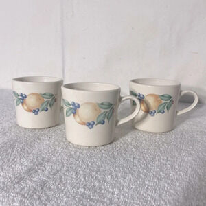 Vintage Corningware Abundance Fruit  Pattern Coffee Cups x3
